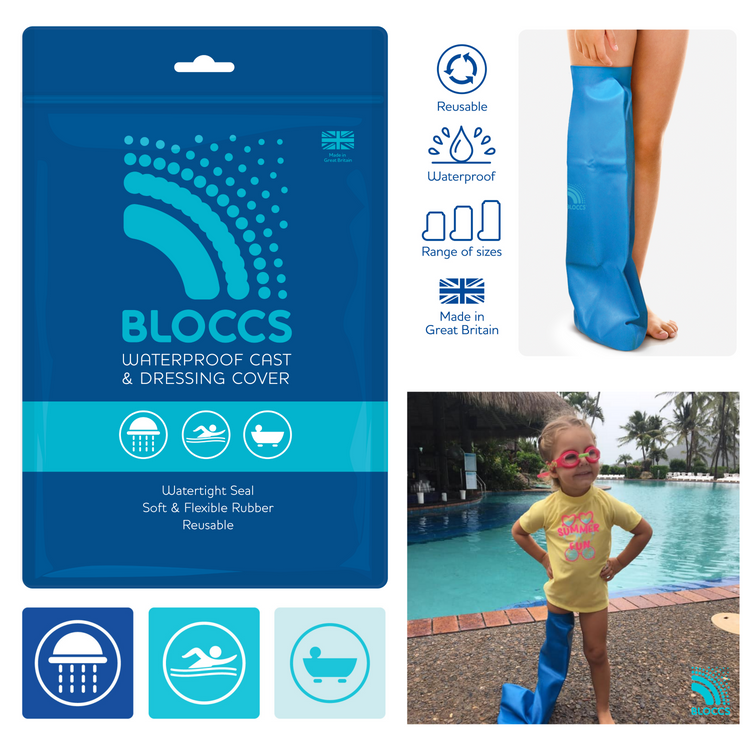 Bloccs Waterproof Cast Cover, Child Full Leg (2)